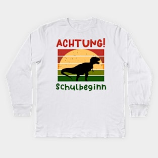 Achtung Schulbeginn Dinosaurier T shirt Kids Long Sleeve T-Shirt